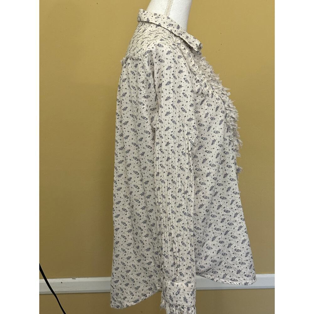 Floral Ruffle Blouse - Cream - Picture 3 of 6